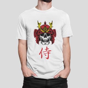 Μπλούζα με εκτύπωση , Samurai Skull (10018) - White (102)