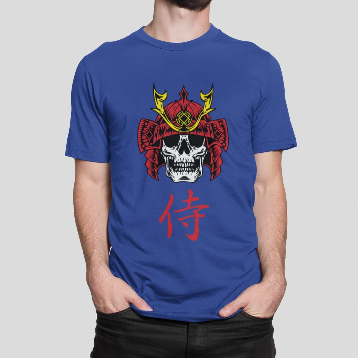 Μπλούζα με εκτύπωση , Samurai Skull (10018) - Royal Blue (241)