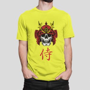 Μπλούζα με εκτύπωση , Samurai Skull (10018) - Lemon (302)