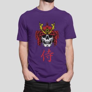 Μπλούζα με εκτύπωση , Samurai Skull (10018) - Dark Purple (712)