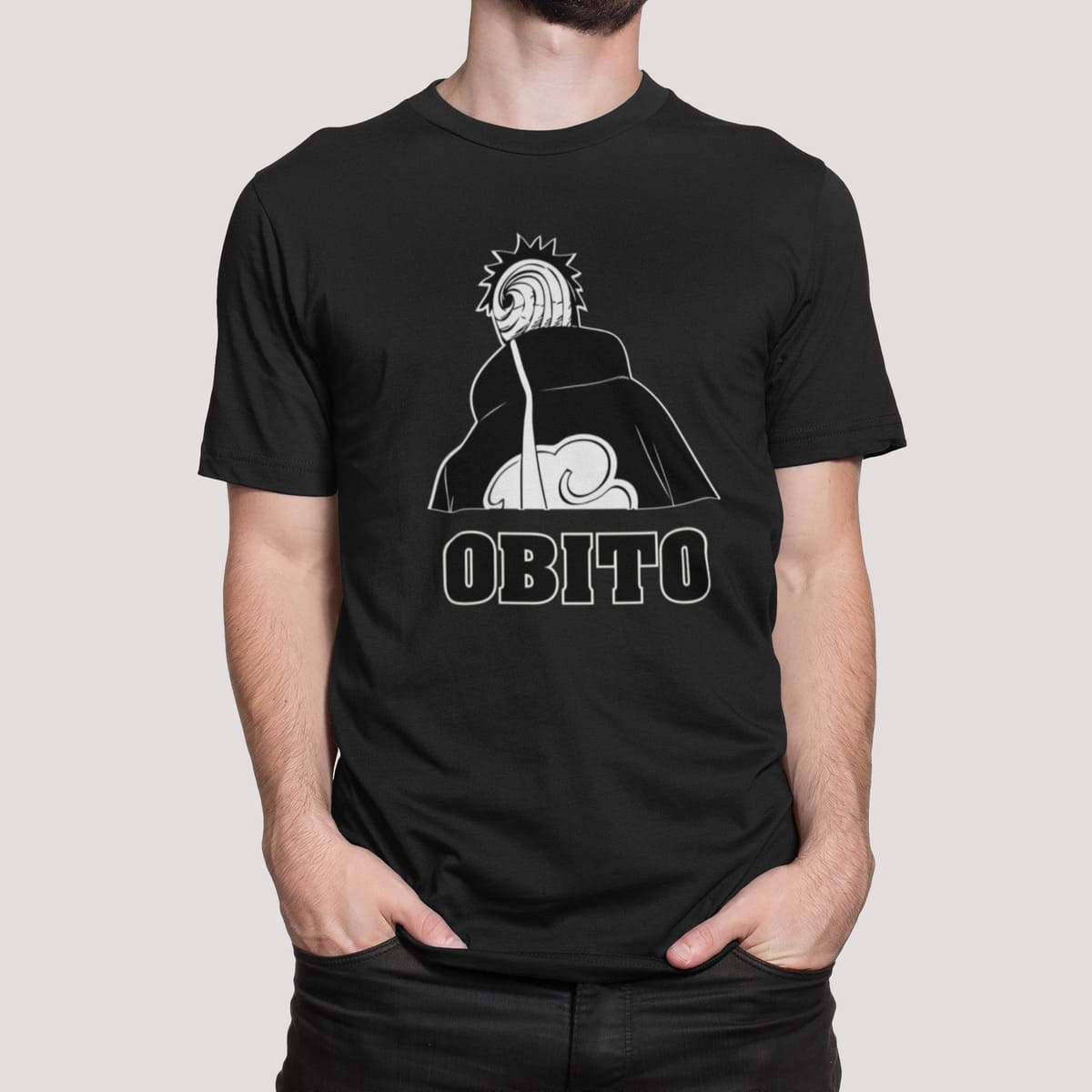 Μπλούζα μακό με στάμπα , Obito (10033) - Black (309)