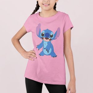 Μπλουζάκι με στάμπα, Stitch (10035) - Orchid Pink (136)