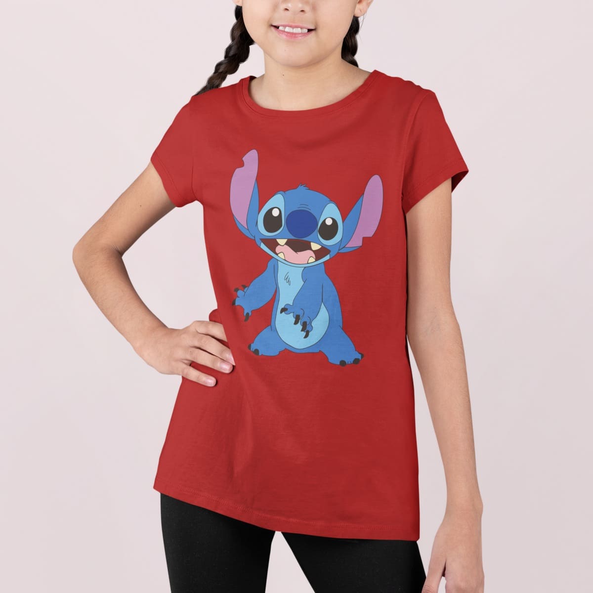 Μπλουζάκι με στάμπα, Stitch (10035) - Red (145)