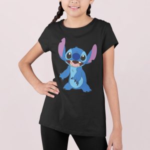 Μπλουζάκι με στάμπα, Stitch (10035) - Black (309)