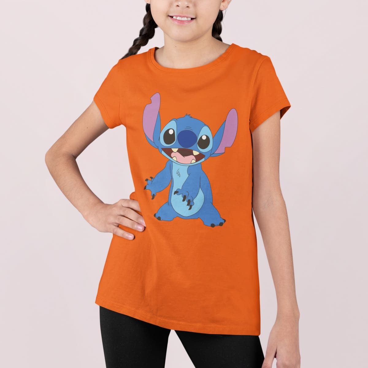 Μπλουζάκι με στάμπα, Stitch (10035) - Orange (400)