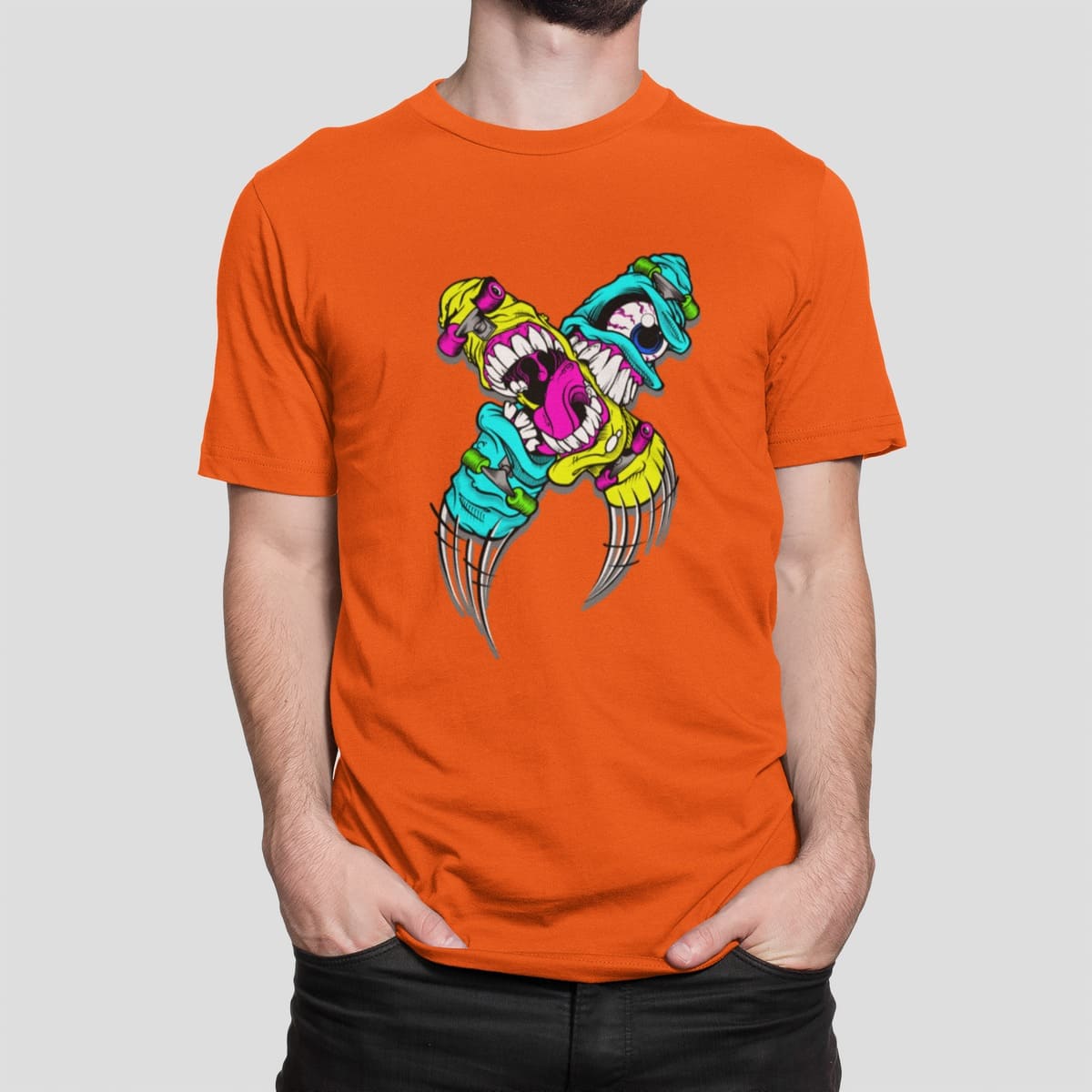 T-shirt με εκτύπωση , Skater (10047) - Orange(400)