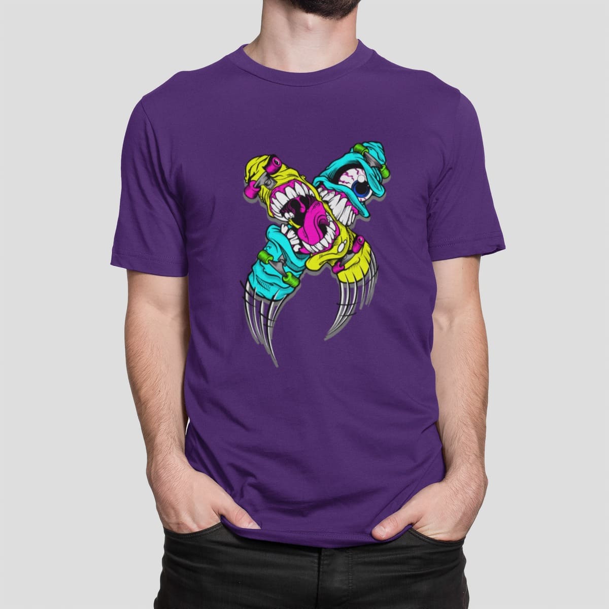 T-shirt με εκτύπωση , Skater (10047) - Dark Purple (712)