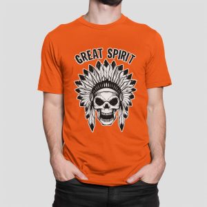 Μπλουζάκι με στάμπα, Great Spirit (10070) - Orange (400)