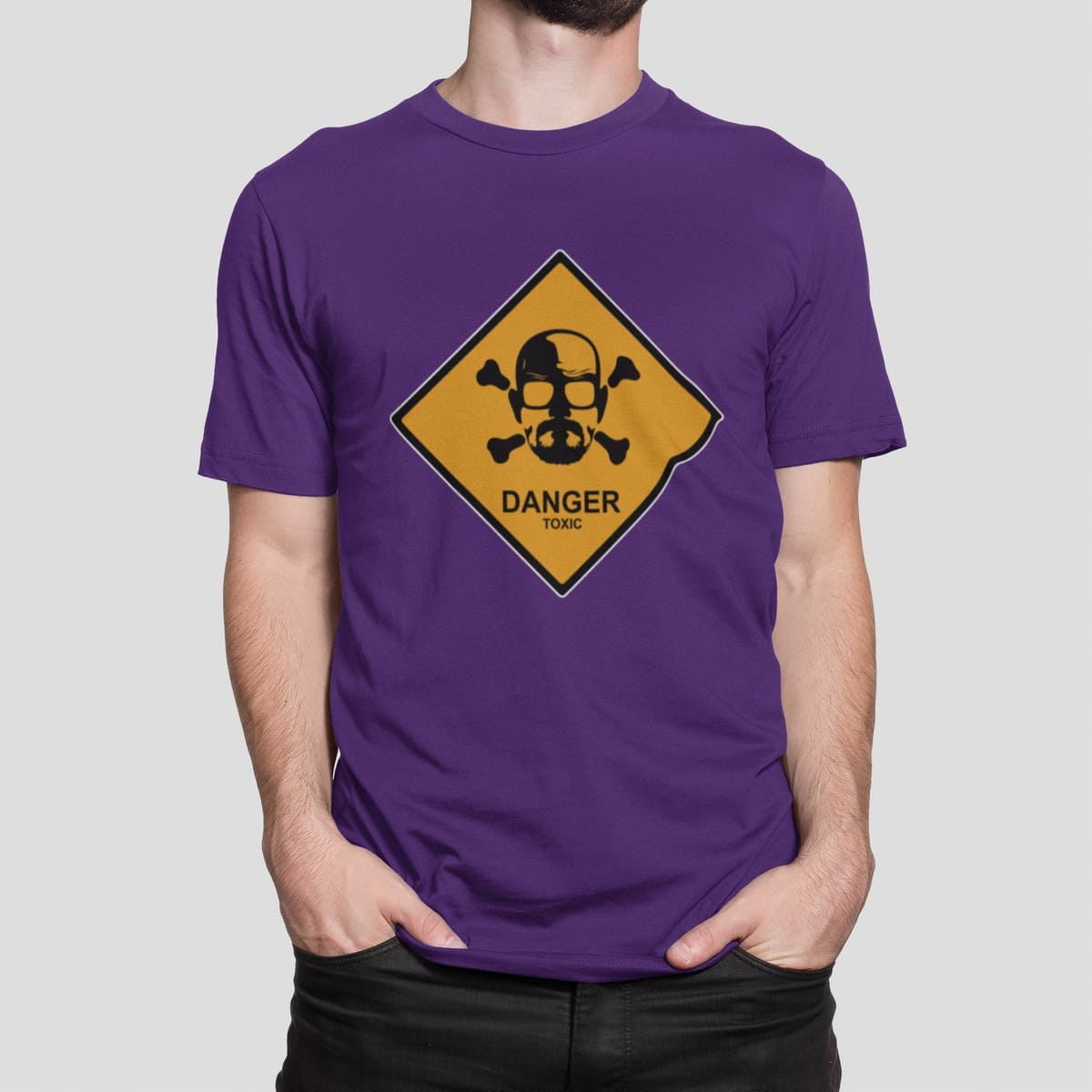 Μπλουζάκι με στάμπα, Danger Toxic (10081) - Dark Purple (712)