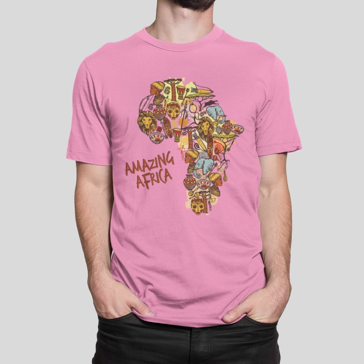 Στάμπα για μπλούζα, Amazing Africa (10092) - Pink (136)