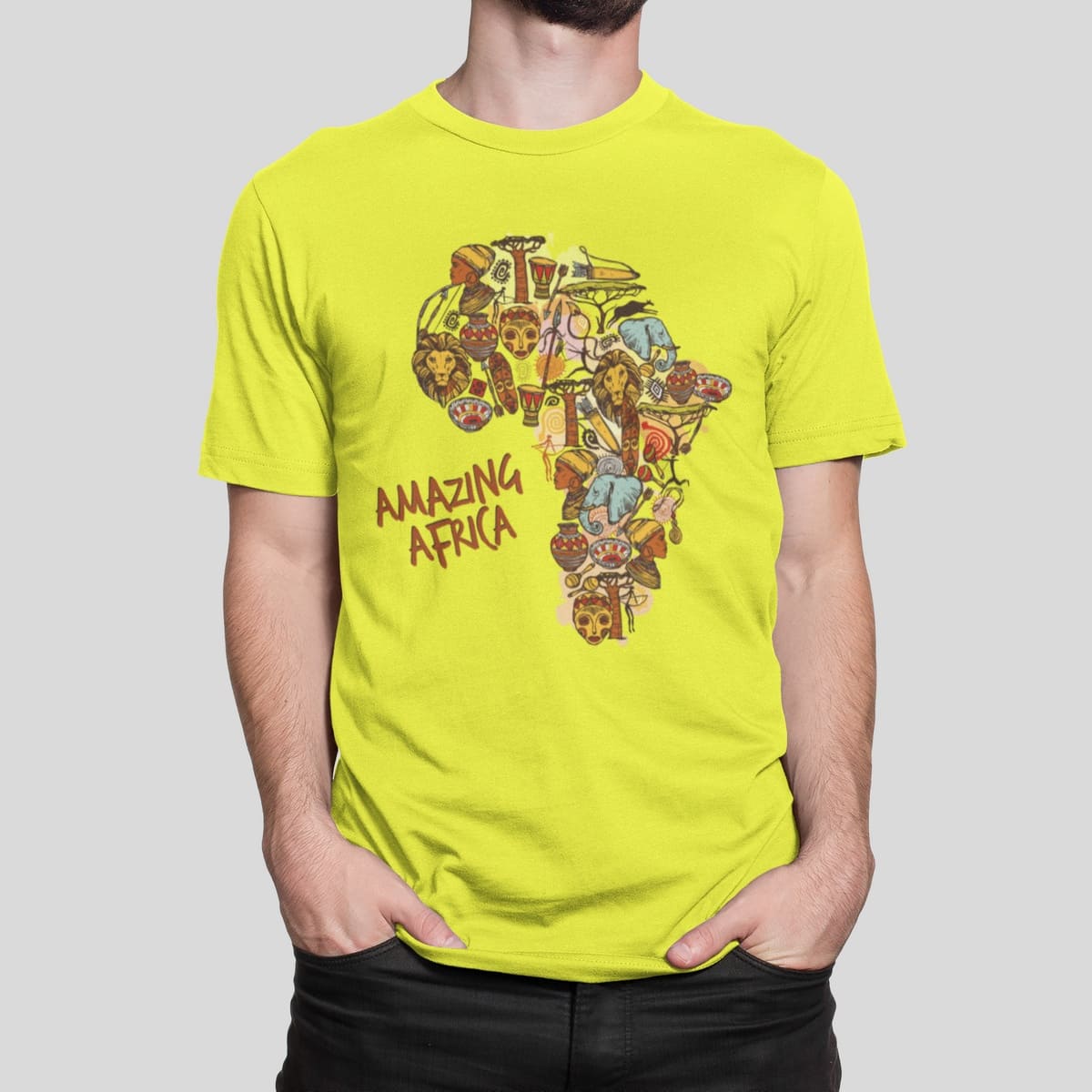 Στάμπα για μπλούζα, Amazing Africa (10092) - Yellow (302)