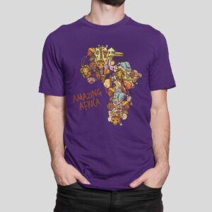 Στάμπα για μπλούζα, Amazing Africa (10092) - Dark purple (712)