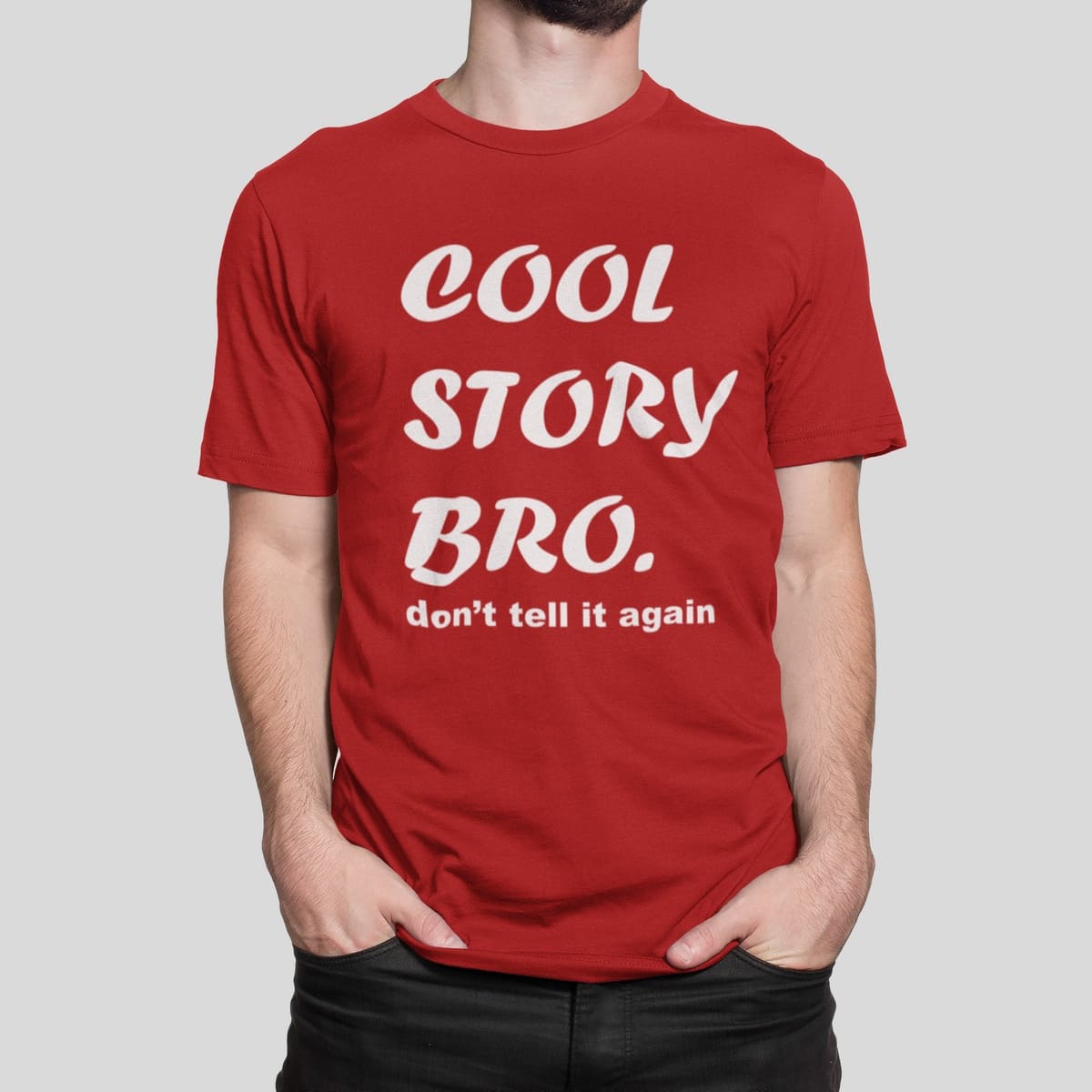 Μπλουζάκι με στάμπα, Cool Story Bro (10101) - Red (145)