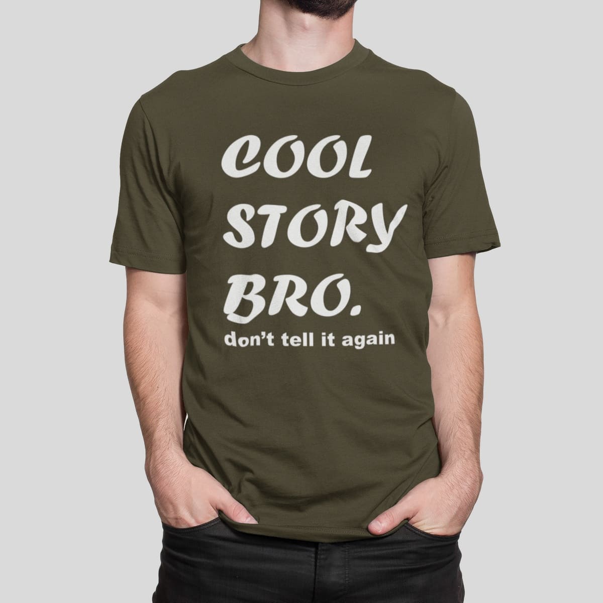 Μπλουζάκι με στάμπα, Cool Story Bro (10101) - Army (269)