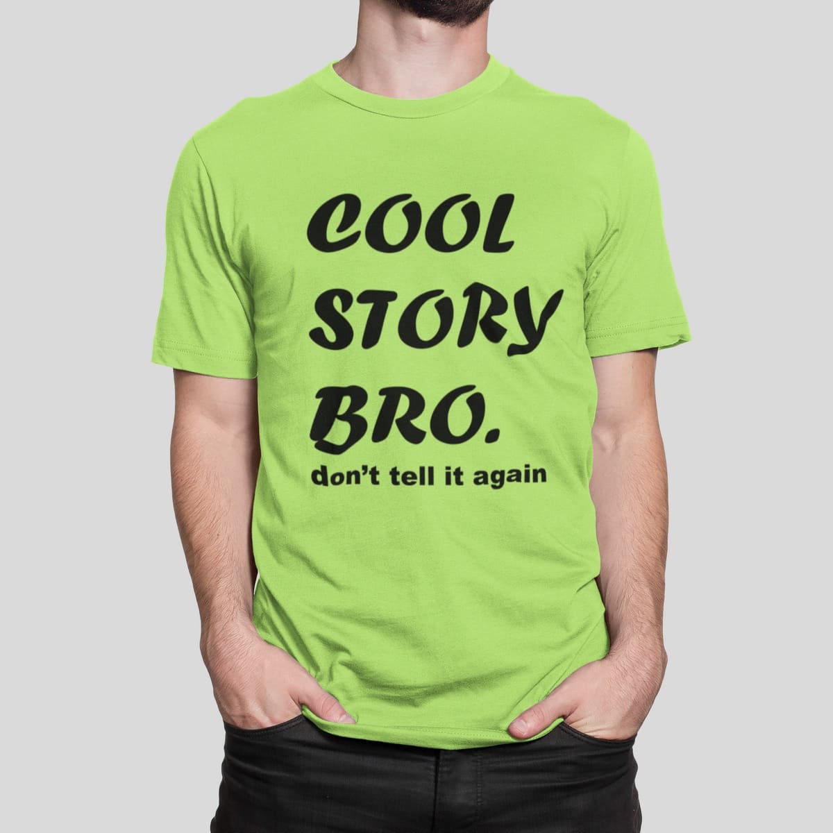 Μπλουζάκι με στάμπα, Cool Story Bro (10101) - Apple Green (280)