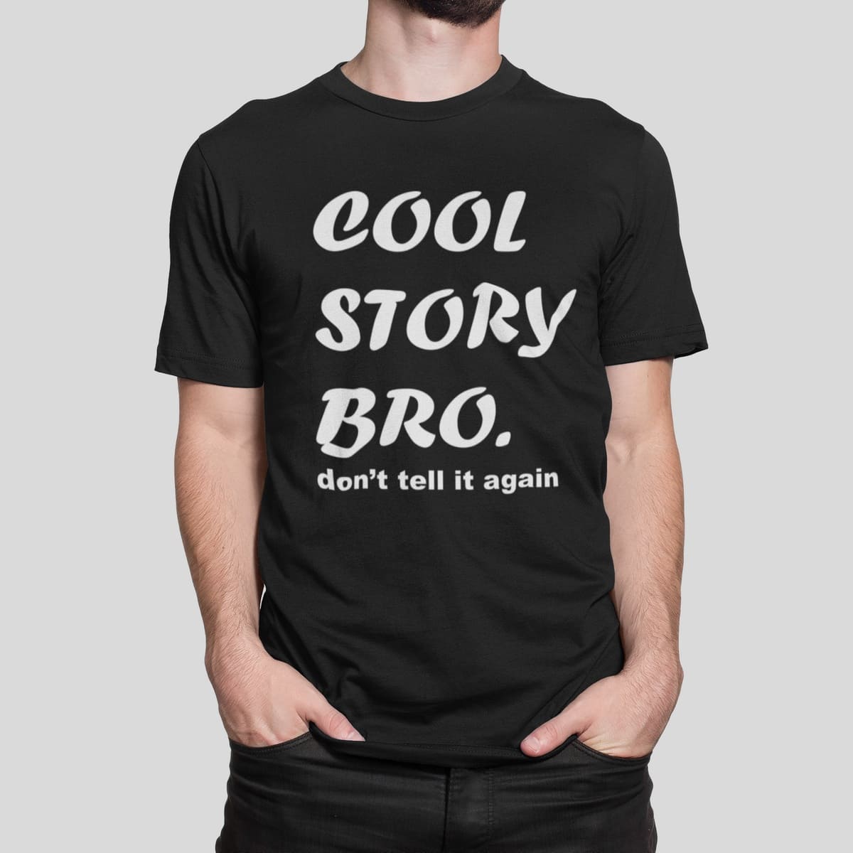 Μπλουζάκι με στάμπα, Cool Story Bro (10101) - Black (309)