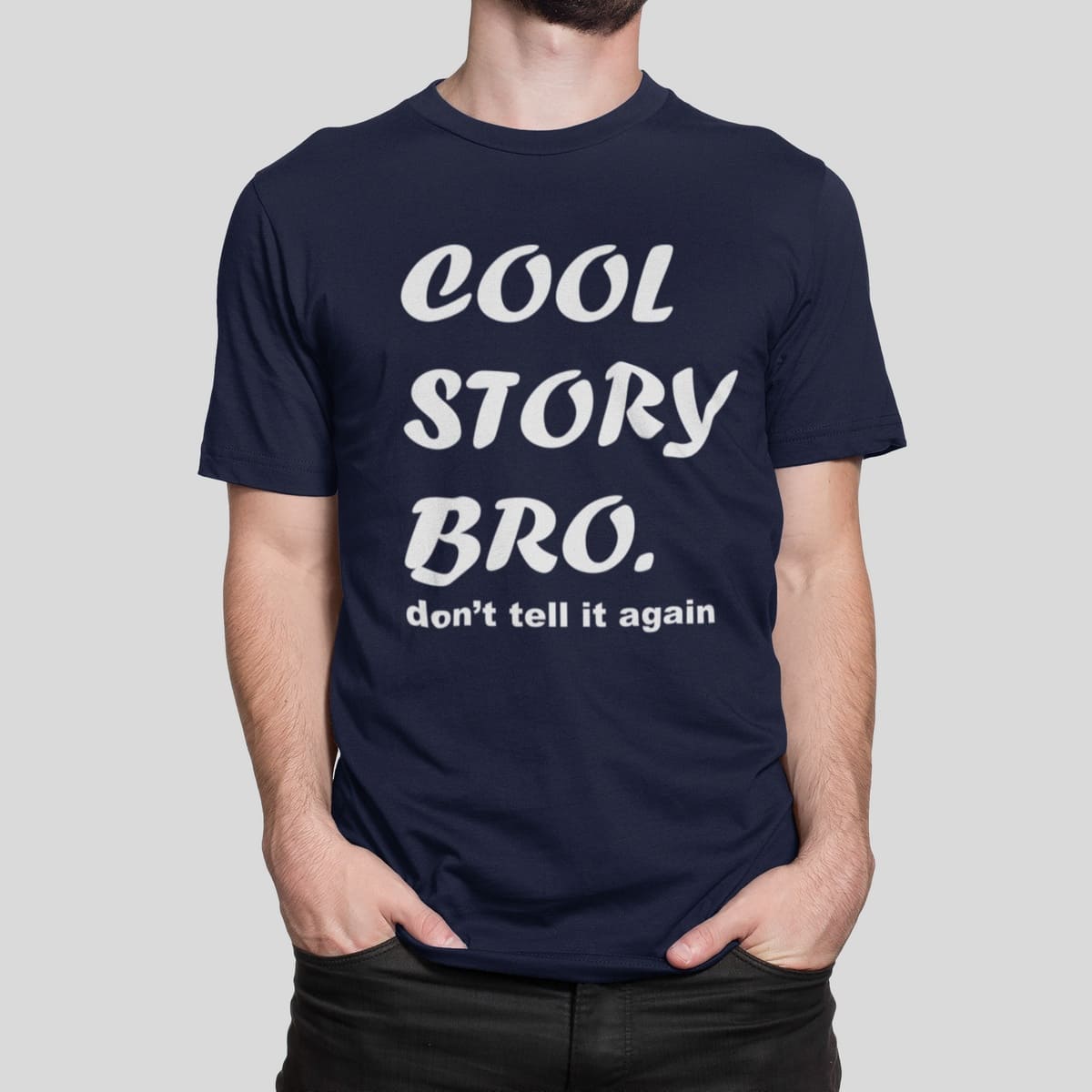 Μπλουζάκι με στάμπα, Cool Story Bro (10101) - French Navy (319)