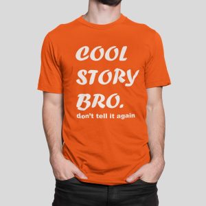 Μπλουζάκι με στάμπα, Cool Story Bro (10101) - Orange (400)