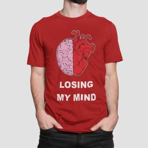 Μπλουζάκι με στάμπα , Loosing my mind (10123) - Red (145)