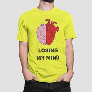 Μπλουζάκι με στάμπα , Loosing my mind (10123) - Lemon (302)