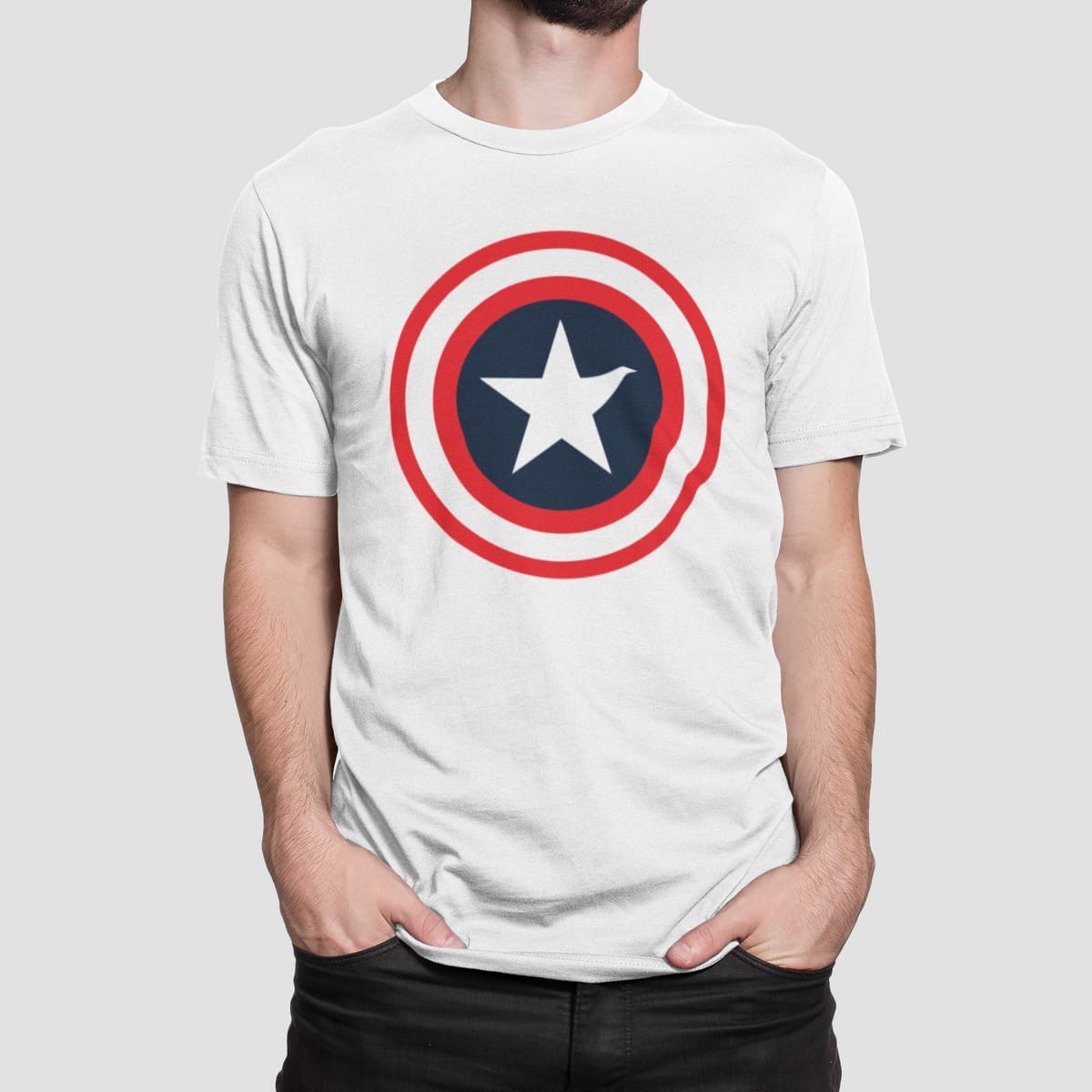 Μπλούζα με στάμπα , Captain America (10140) - White (102)