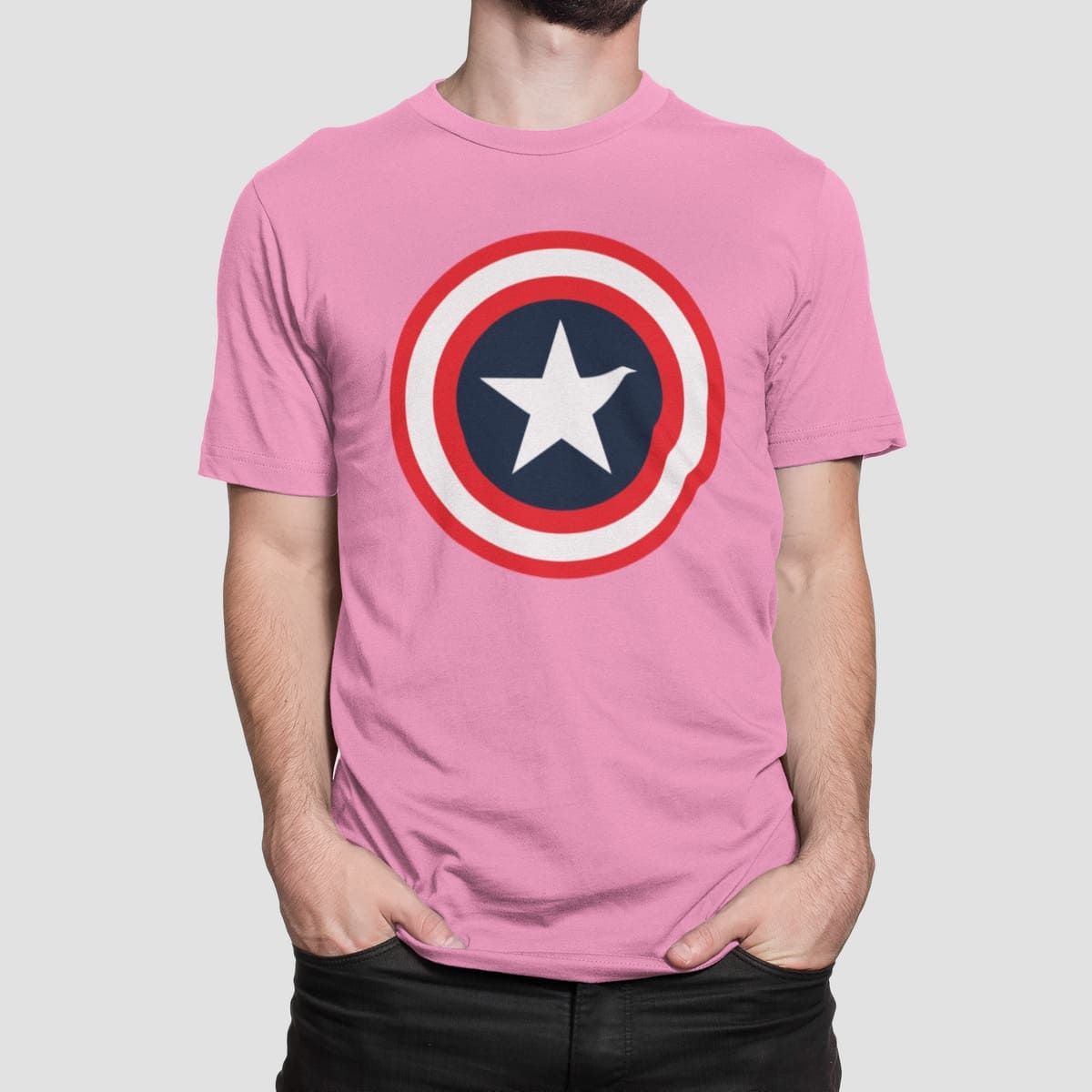 Μπλούζα με στάμπα , Captain America (10140) - Orchid Pink (136)