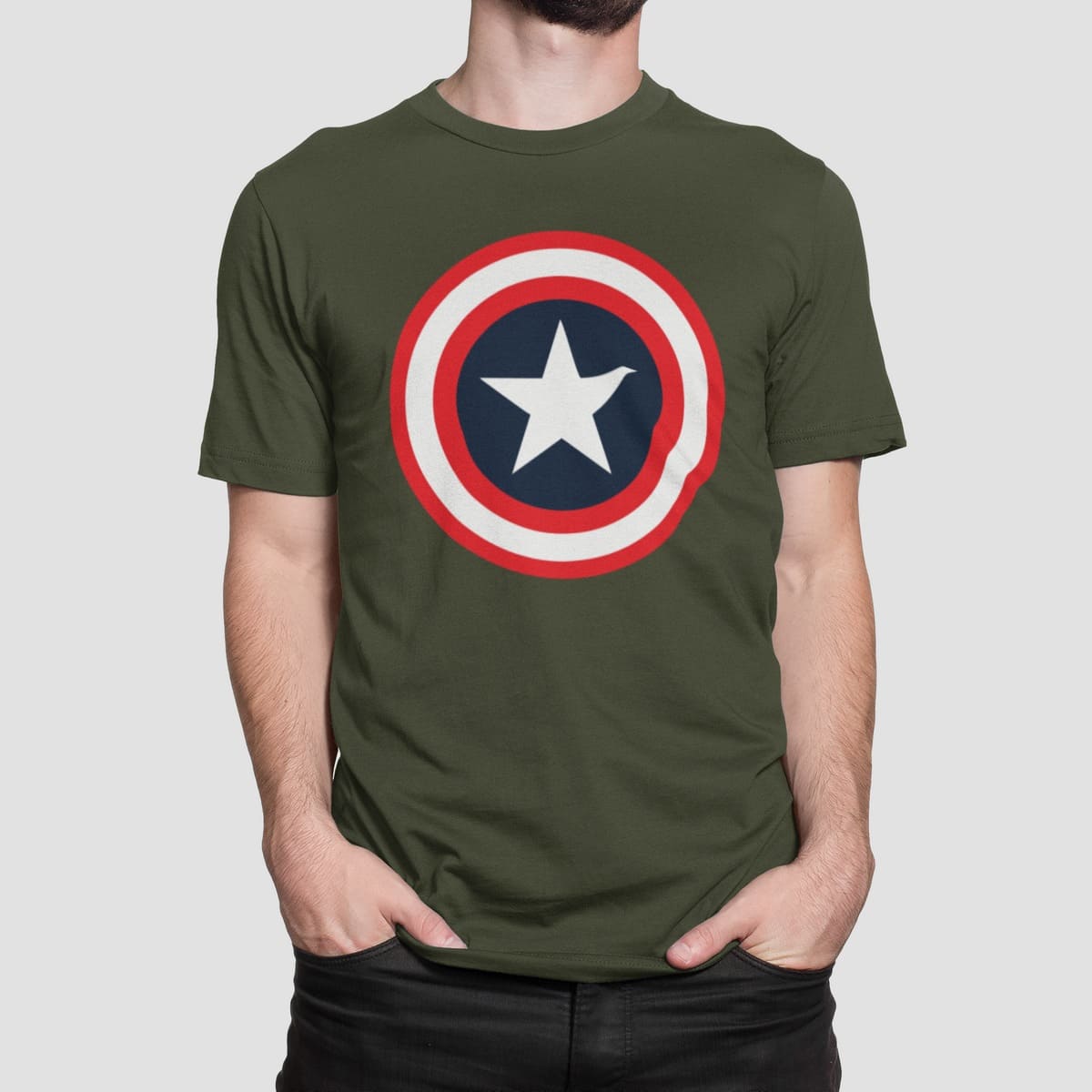 Μπλούζα με στάμπα , Captain America (10140) - Army (269)