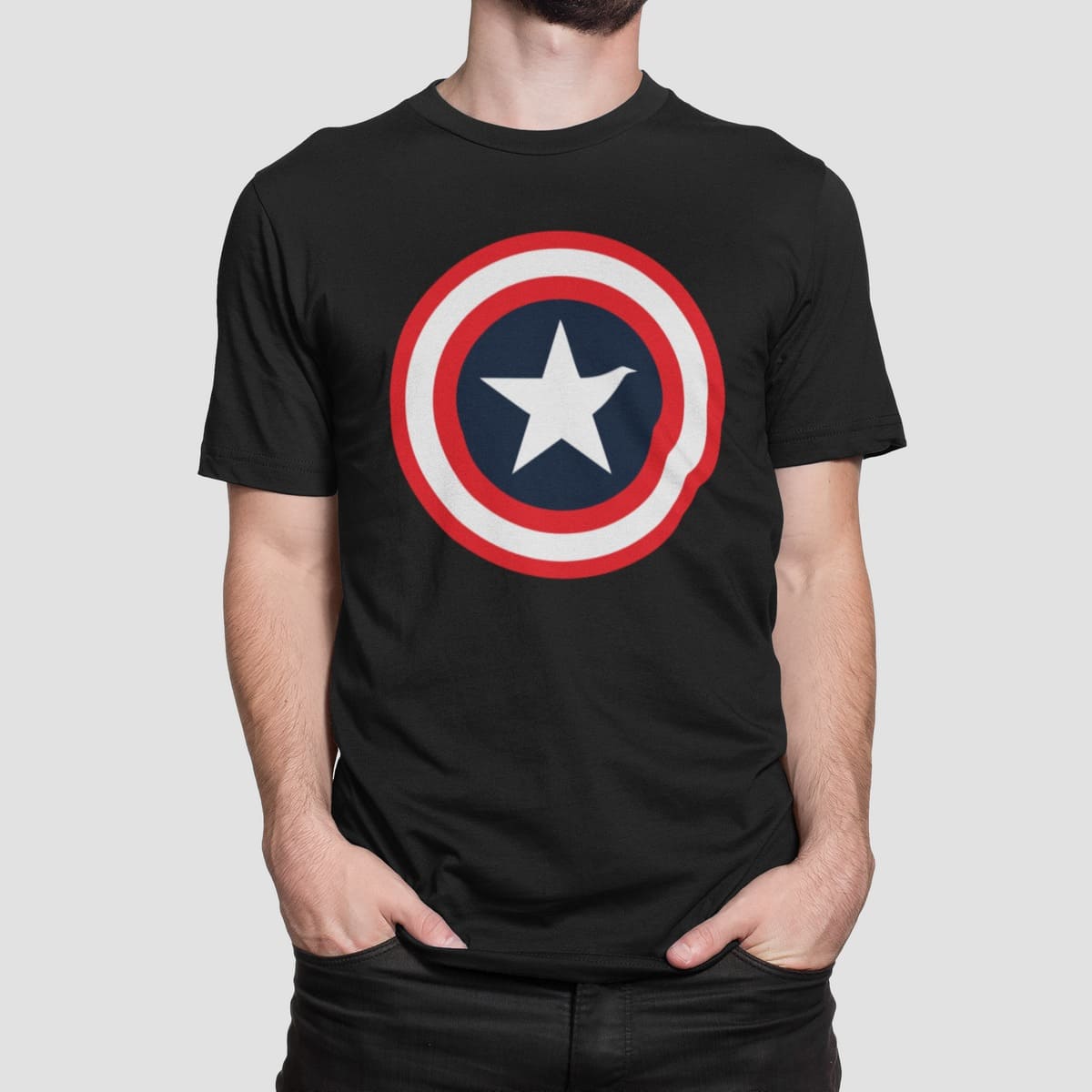 Μπλούζα με στάμπα , Captain America (10140) - Black (309)