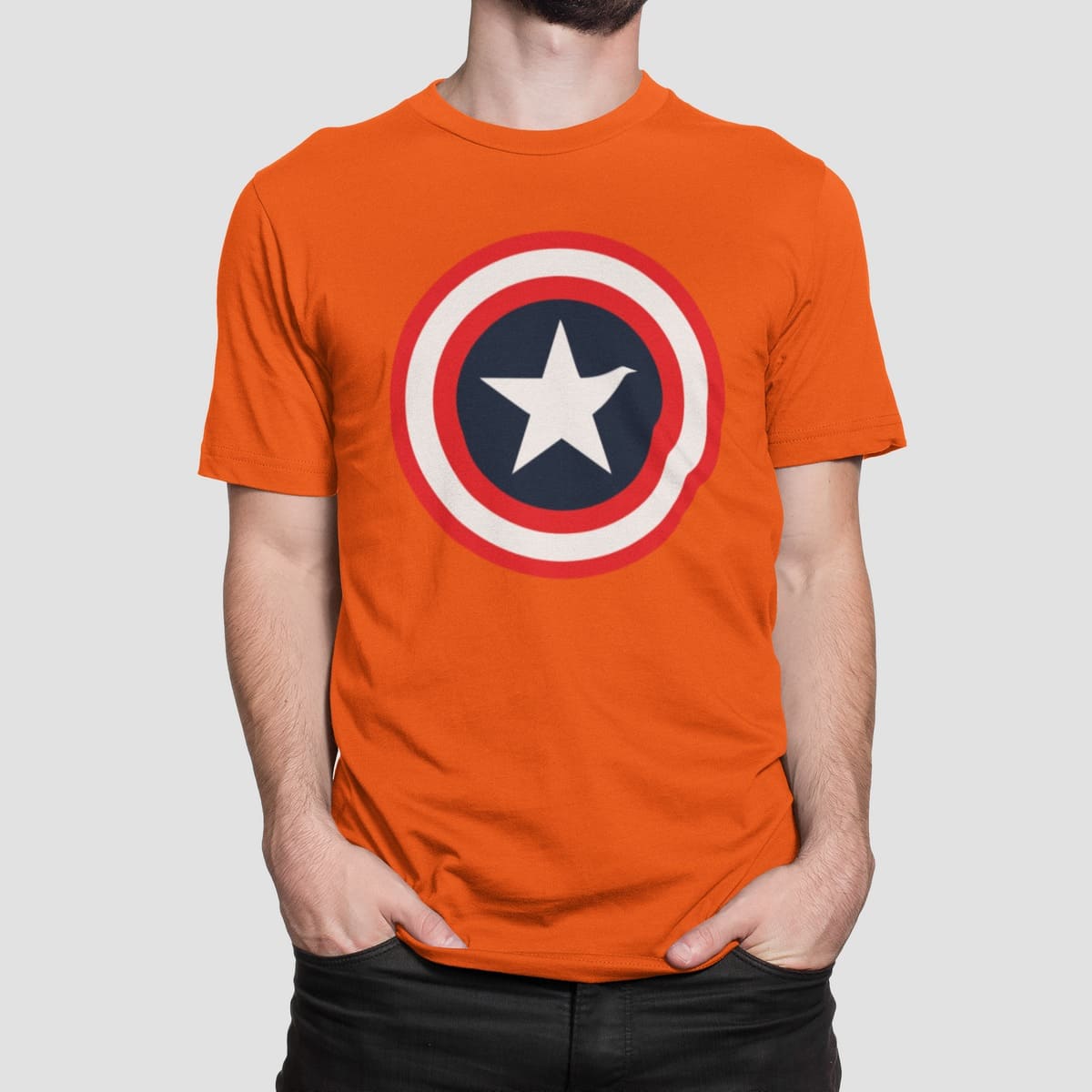 Μπλούζα με στάμπα , Captain America (10140) - Orange (400)