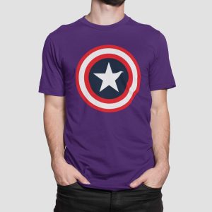 Μπλούζα με στάμπα , Captain America (10140) - Dark Purple (712)