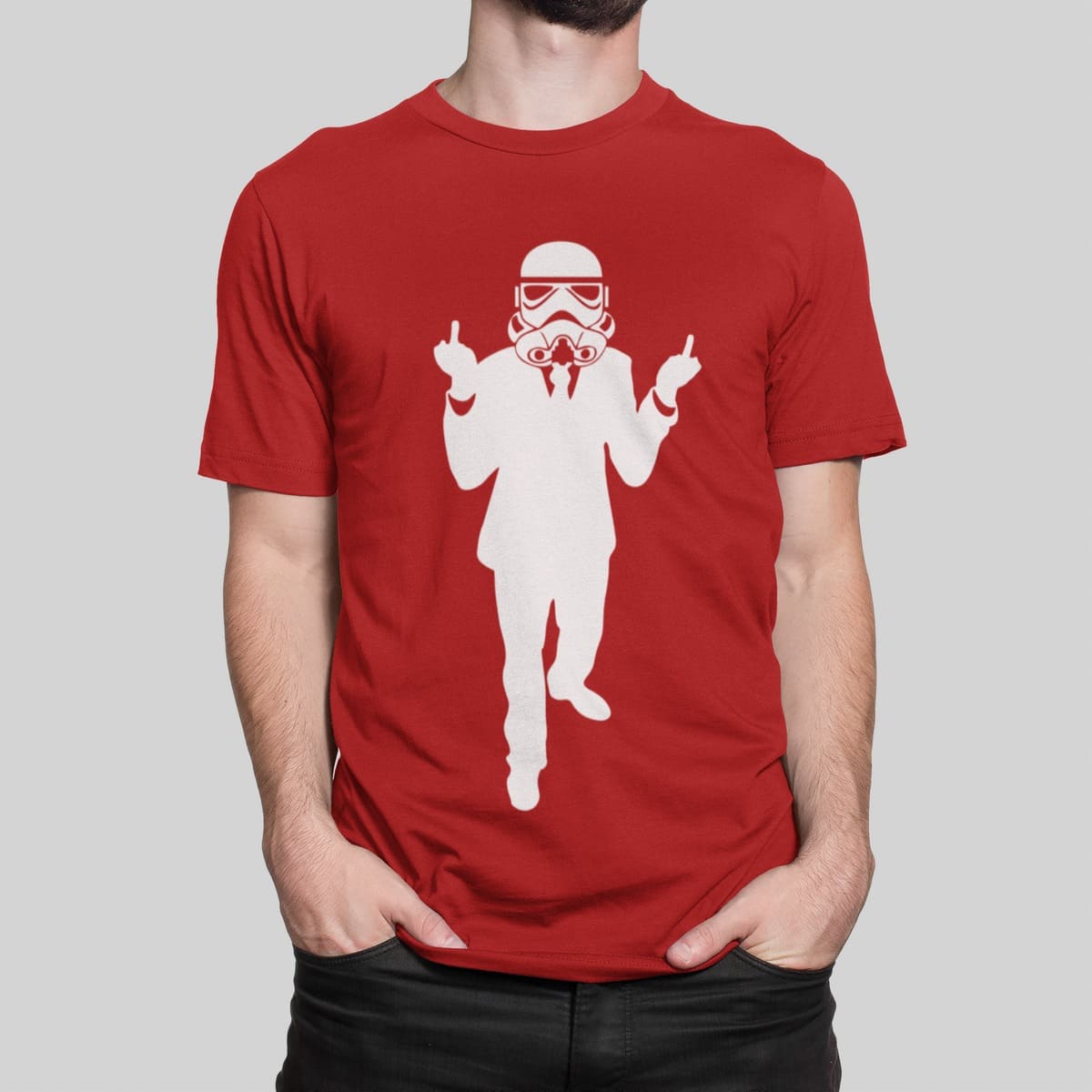 Μπλουζάκι με στάμπα, Stormtrooper Rude (10145) - Red (145)