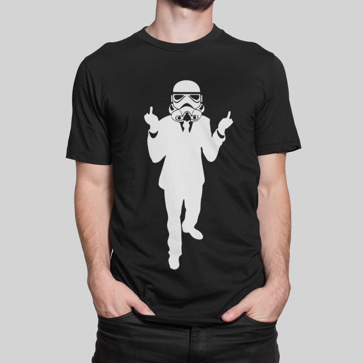 Μπλουζάκι με στάμπα, Stormtrooper Rude (10145) - Black (309)