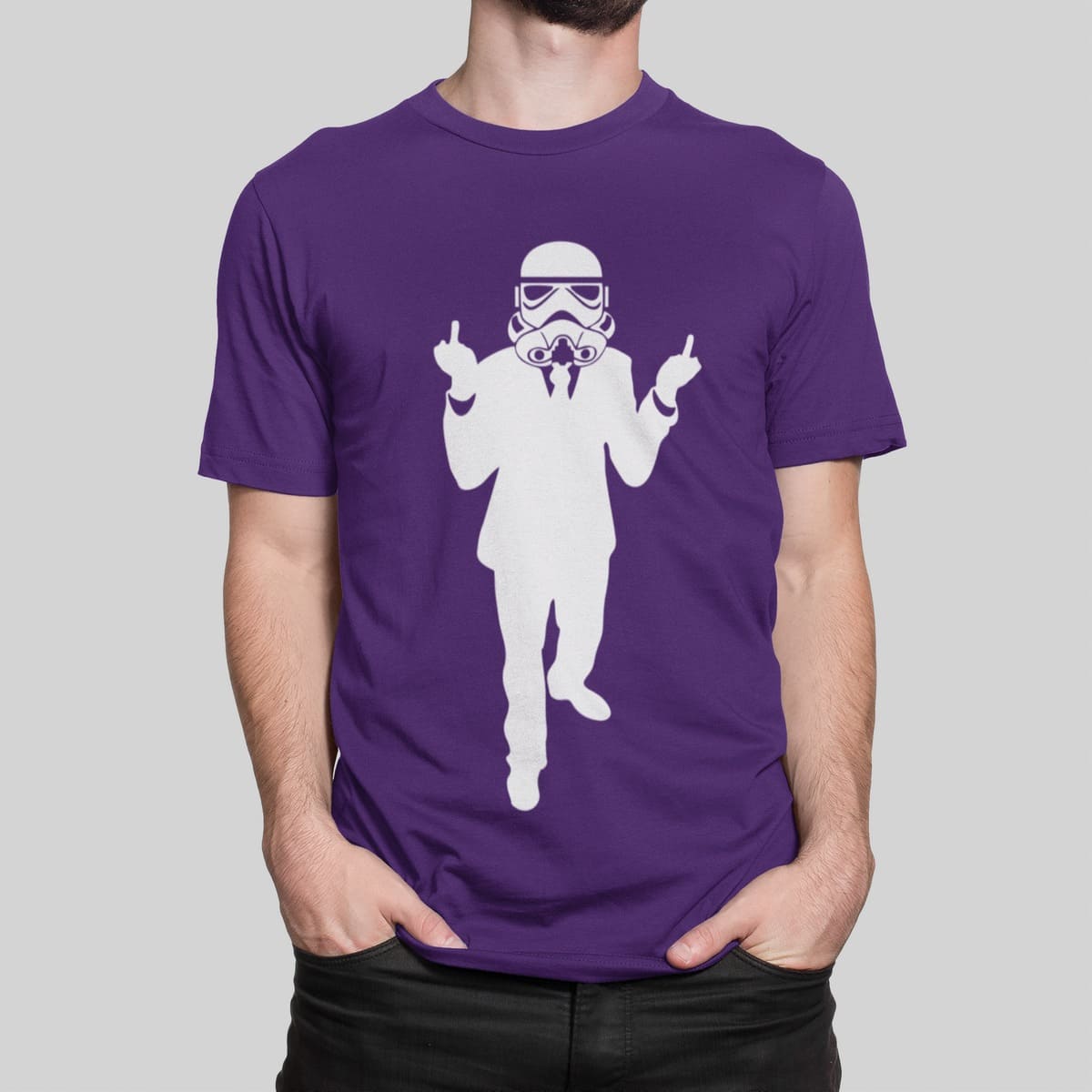 Μπλουζάκι με στάμπα, Stormtrooper Rude (10145) - Dark Purple (712)