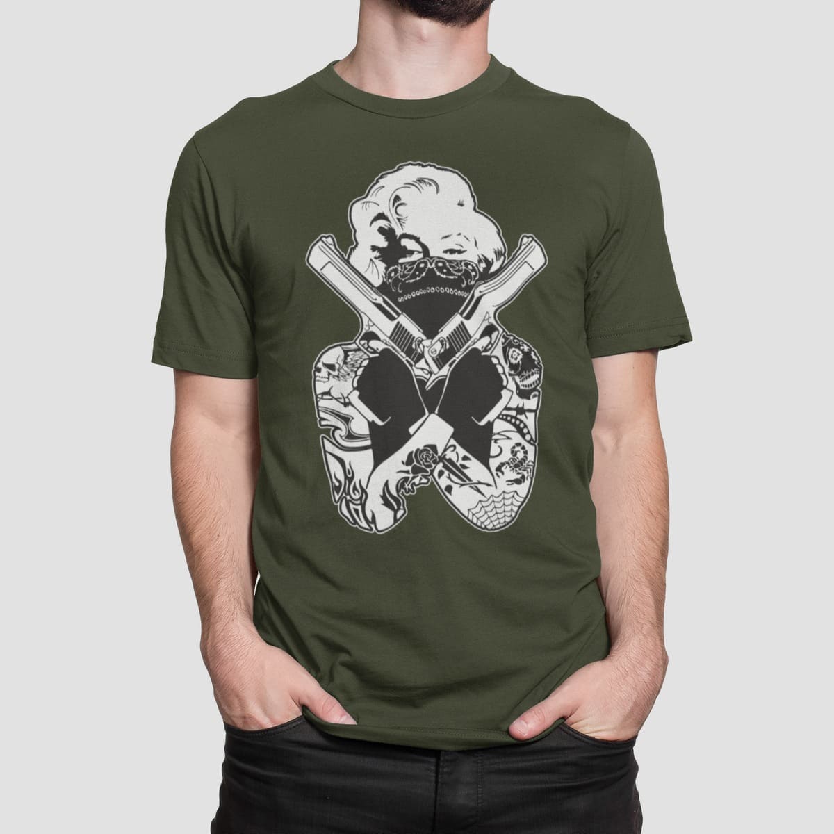 T-shirt print , Merilyn Monroe (10146) - Army (269)