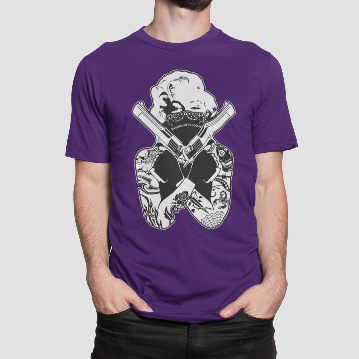 T-shirt print , Merilyn Monroe (10146) - Dark Purple (712)