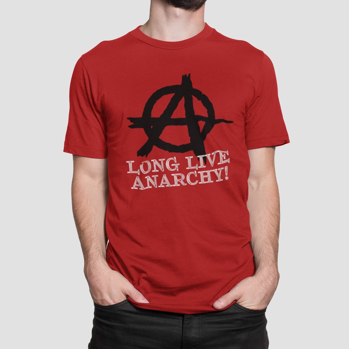 Μπλουζάκι με εκτύπωση , Long Live Anarchy (10156) - Red (145)