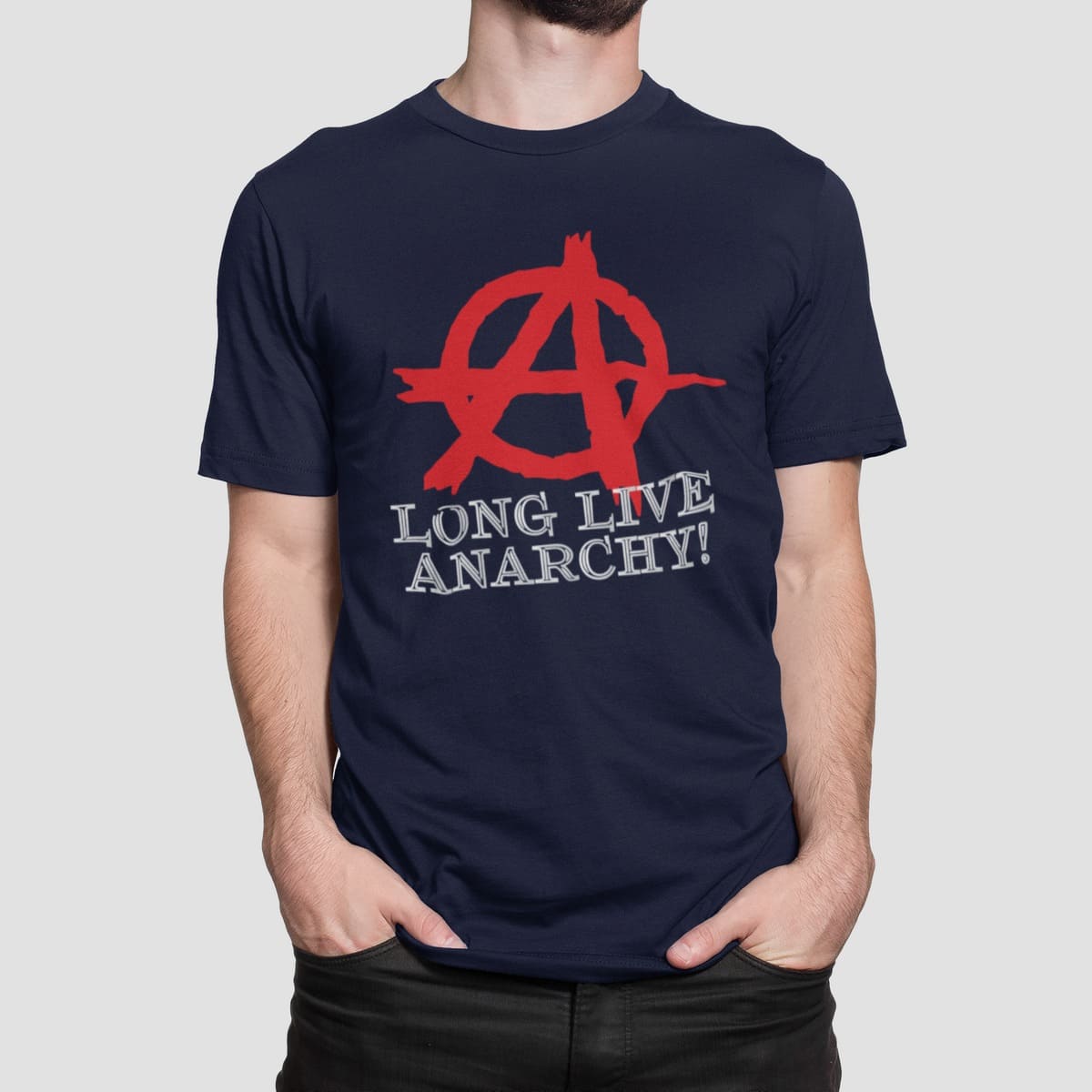 Μπλουζάκι με εκτύπωση , Long Live Anarchy (10156) - French Navy (319)