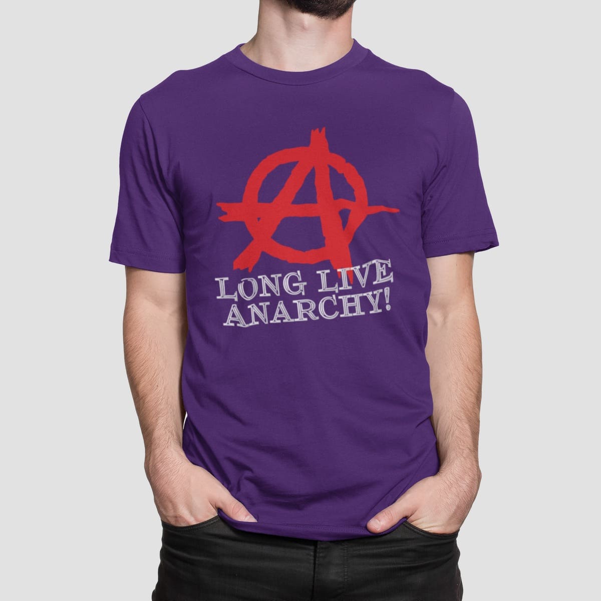 Μπλουζάκι με εκτύπωση , Long Live Anarchy (10156) - Dark Purple (712)