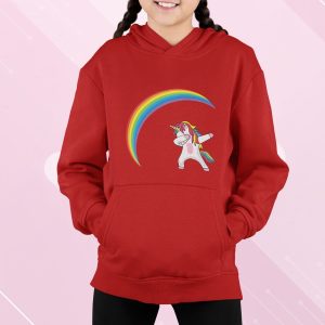 Φούτερ με στάμπα , Unicorn omg (10173) - Red (145)