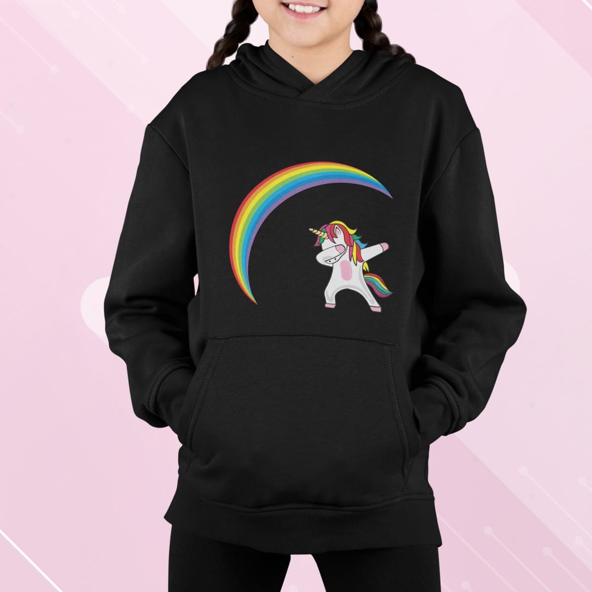 Φούτερ με στάμπα , Unicorn omg (10173) - Black (309)