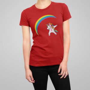 Μπλούζα με στάμπα , Unicorn omg (10173) -Red (145)