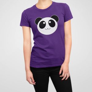 Μπλουζάκι με εκτύπωση , Panda (10180) - Dark Purple (712)