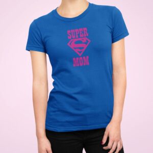 Στάμπα για μπλούζες Super Mom (10233) - Royal Blue (241)