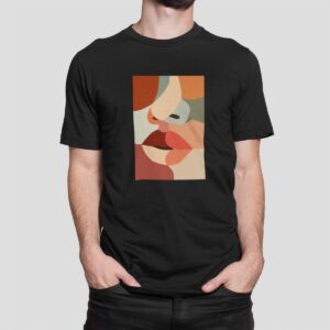 Στάμπα για μπλούζες Abstract Woman's Face (10258) - Black (309)