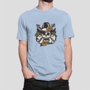 Στάμπα για μπλούζα Skull Cowboy (10263) - Sky Blue (220)