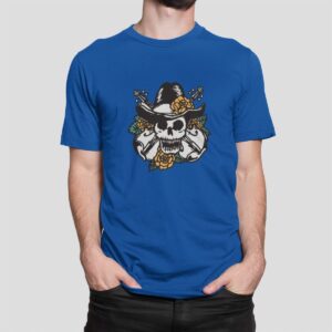 Στάμπα για μπλούζα Skull Cowboy (10263) - Royal Blue (241)