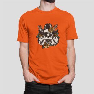 Στάμπα για μπλούζα Skull Cowboy (10263) - Orange (400)