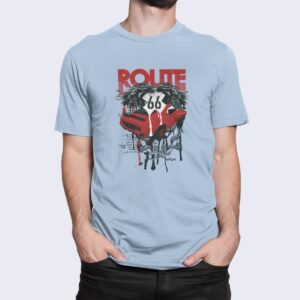 Στάμπα για μπλούζα Route 66 (10267) - Sky Blue (220)