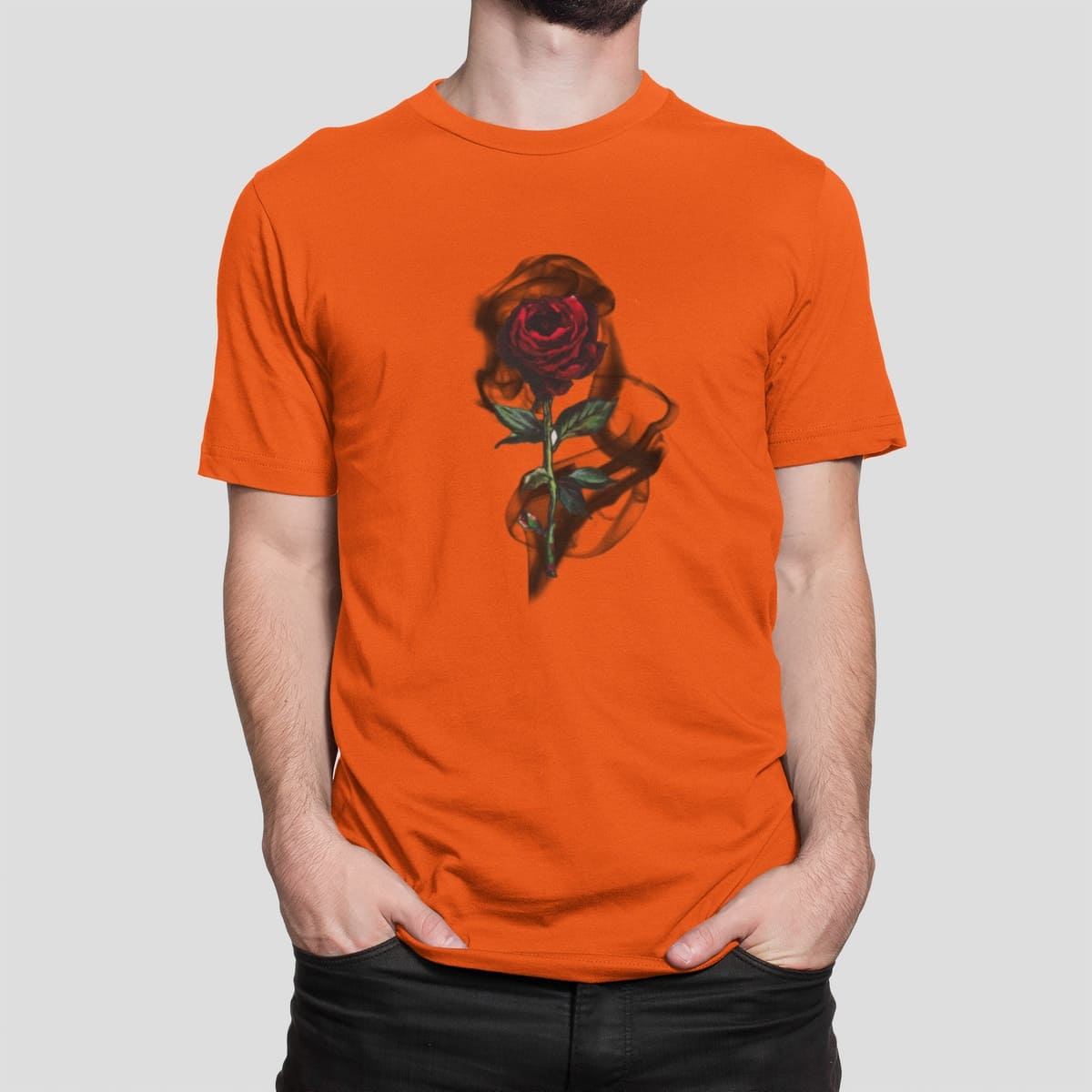 Στάμπα για μπλούζα, Rose smoke (10279) - Orange (400)