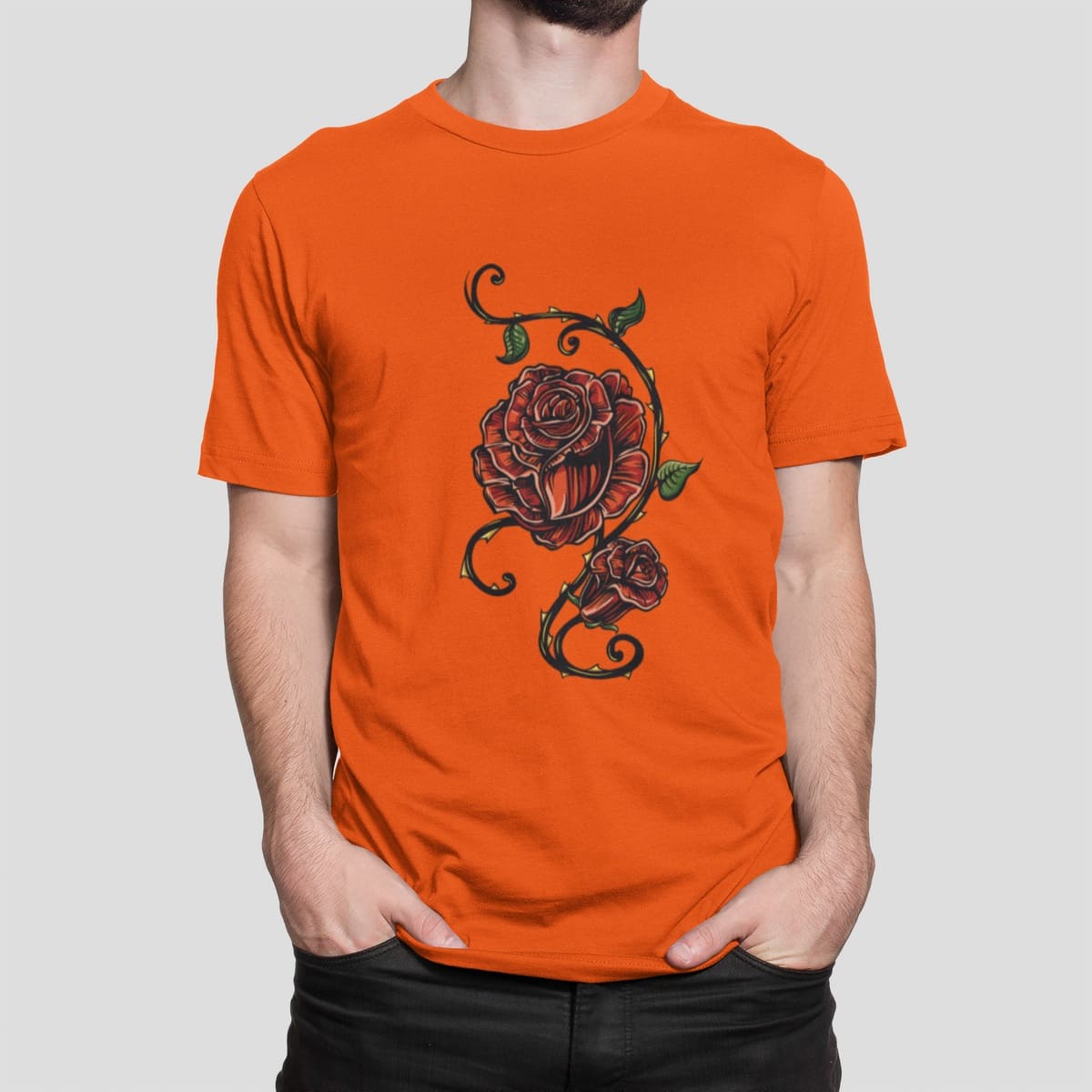 Στάμπα για μπλούζα, Rose with Thorns (10280) - Orange (400)